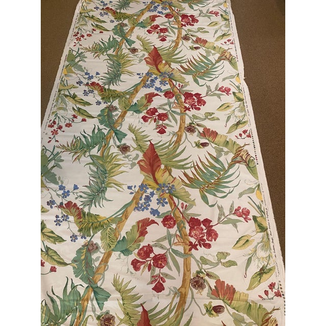 Traver's vintage tropical floral "Cranleigh" glazed cotton fabric is 52" wide with a 36" repeat.