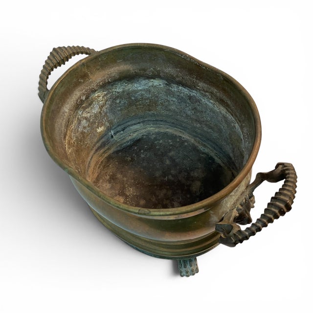 Brass Lions Head & Claw Feet Jardinière Planter For Sale - Image 10 of 14