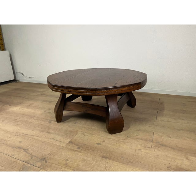 Brown Italian Rustic Style Wood Coffee Table, 1950s For Sale - Image 8 of 9
