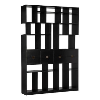 NOIR Grobius Bookcase, Hand Rubbed Black For Sale