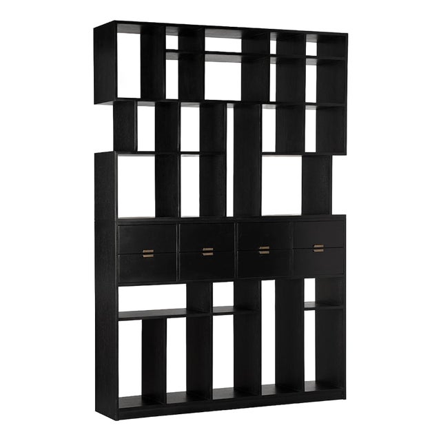 NOIR Grobius Bookcase, Hand Rubbed Black For Sale