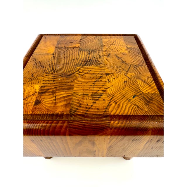 Wood Vintage Mid-Century Small Wood Chopping Block For Sale - Image 7 of 11