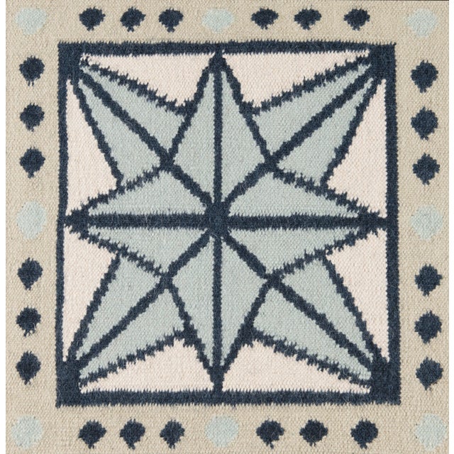 Not Yet Made - Made To Order Part & Parcel Goods Wool Star Rug, 2’6” x 12', Celadon, Navy, Sky Blue and Eggshell For Sale - Image 5 of 5