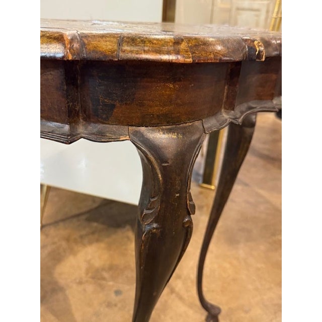 Pair of Petite 19th Century English Queen Anne Style Consoles For Sale - Image 4 of 8