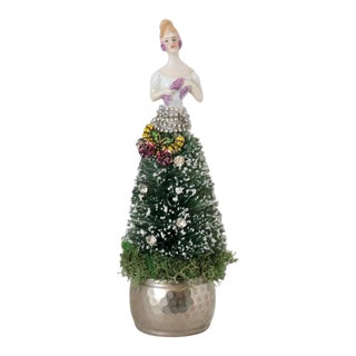 1920s German Porcelain Lady Holiday Tree For Sale