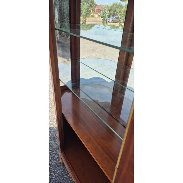 20th Century Louis XV Curved Cherrywood Display Cabinet, France, 1890s For Sale - Image 16 of 18
