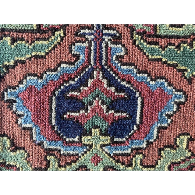 Swedish Folk Art Pomegranate Embroidery Tapestry by Edna Nihlén, Sweden, 1956 For Sale - Image 3 of 16