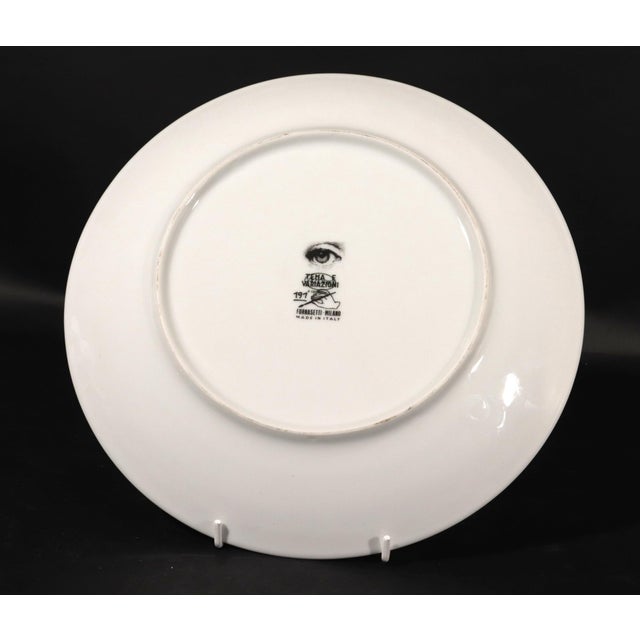 Black Fornasetti Porcelain Themes & Variation Plate, Pattern 191 For Sale - Image 8 of 8