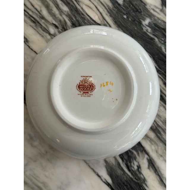 Ink Blue Antique Frederich Rhead Wood & Sons Wincanton Imari Style Large Serving Bowl For Sale - Image 8 of 14