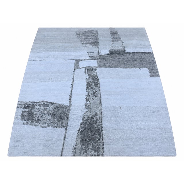 Rh Nihal Wool Rug – 10' × 14' Multi Grey | 100% Hand-Spun Wool | Hand-Knotted | Abstract Geometric Design | Made in Nepal For Sale - Image 18 of 18