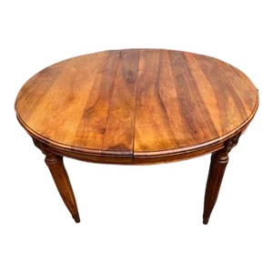 Antique 19th Century Louis XVI Style Walnut Oval Dining Table Solid Wood
