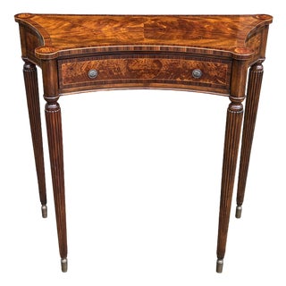 Walnut Inlaid Console Table from Brights of Nettlebed, 1980s For Sale