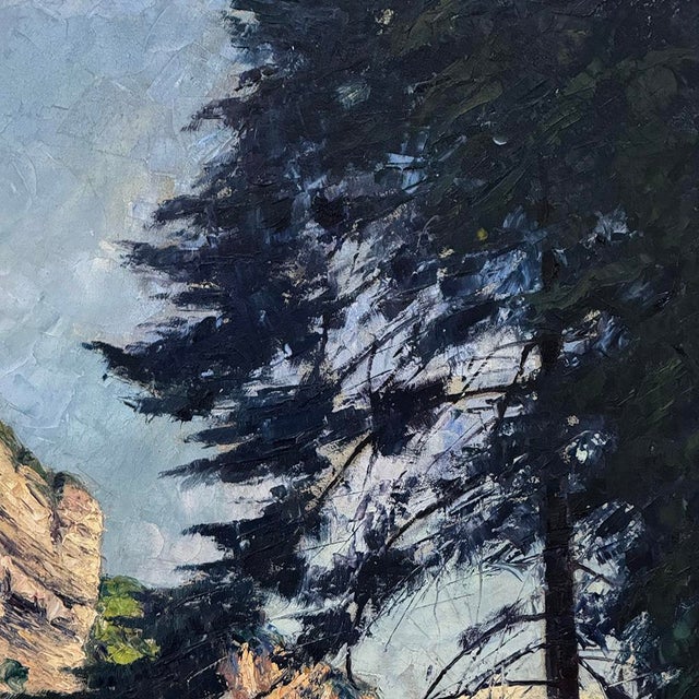 Framed Oil Painting on Canvas by Eugène Collignon (1876–1961) 'Banks of the Meuse River' For Sale - Image 14 of 16