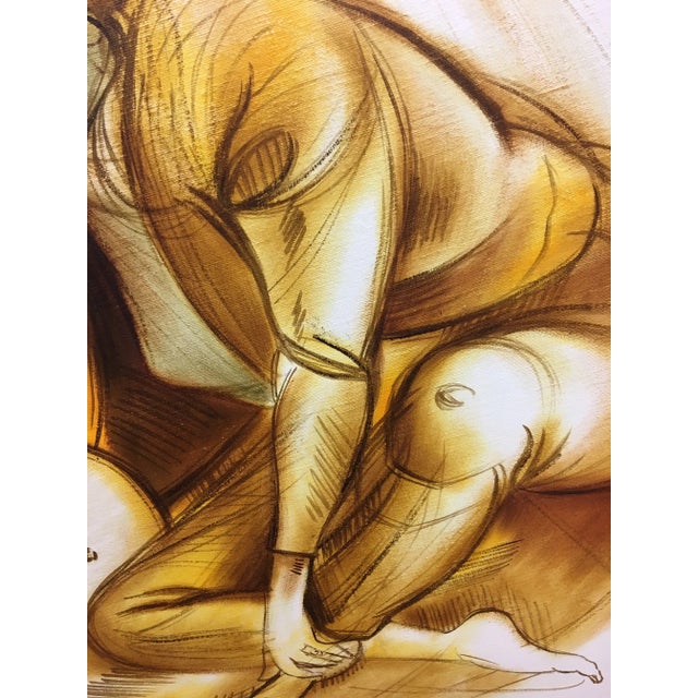 Late 20th Century "Lady with Banjo" Figurative Drawing by Ponselle, Framed For Sale - Image 6 of 8