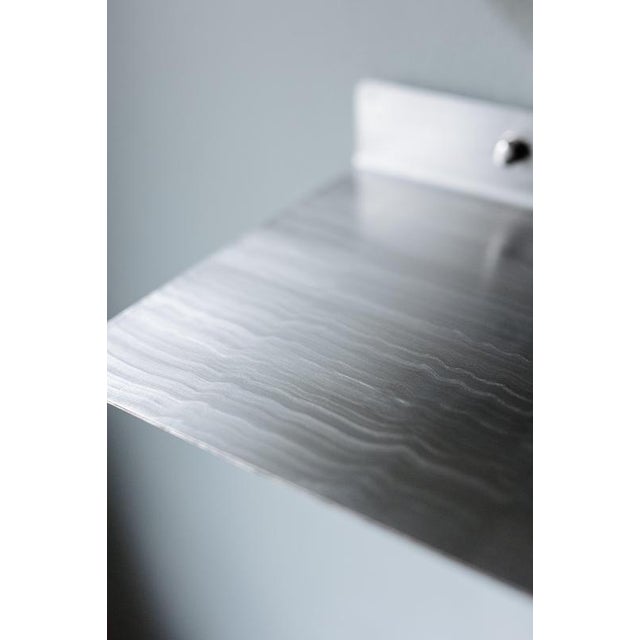 Wall Shelf in Brushed Stainless Steel by Form & Eisen For Sale - Image 9 of 10