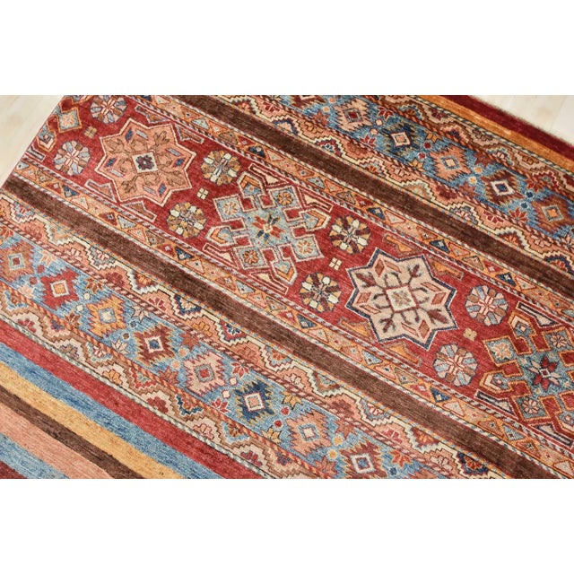 Fine Khorjin Rug 8’4” X 9’8” Multicolor Wool Tribal Hand-Knotted Carpet For Sale In Philadelphia - Image 6 of 13