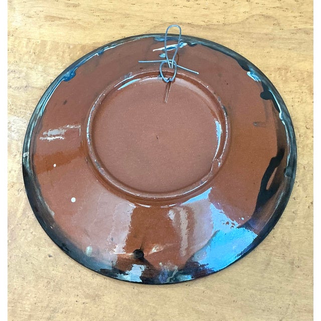 Ceramic Vintage Drip Glazed Ceramic Plate For Sale - Image 7 of 12