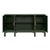 Contemporary Matthew Izzo Home Effie Green Grasscloth Four Door Buffet With Glass Top and Square Brass Handles For Sale - Image 3 of 6