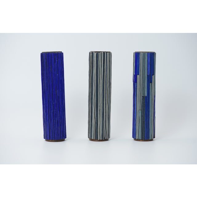 Mid-Century Modern Red Mosaic Pottery Vase from Ritter, 1960s, Set of 3 For Sale - Image 4 of 11