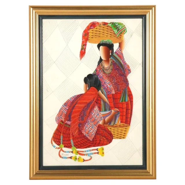 Modern Folk Art Painting Women Indigenous Clothing For Sale - Image 11 of 11