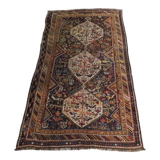 Antique Handmade Persian Nomadic Rug 5'6"x 9'3" For Sale