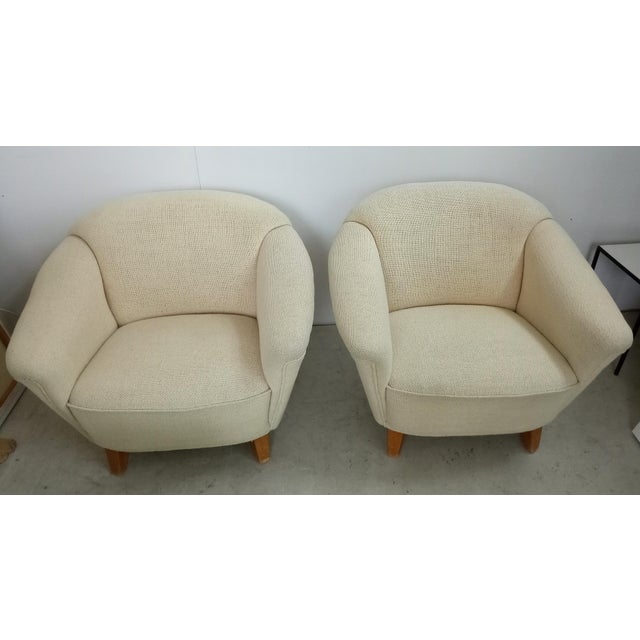 A rare pair of armchairs by Wilhelm Knoll with original wool upholstery from the late 1950s in good used condition. The...