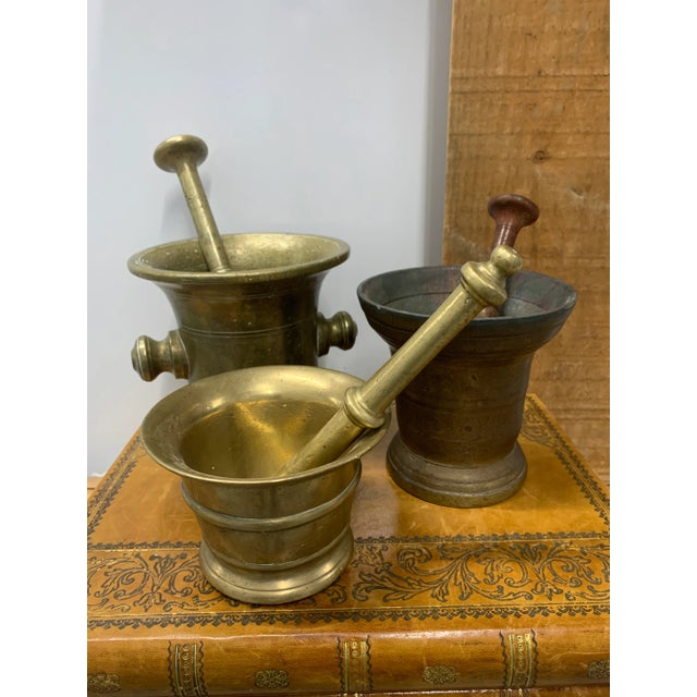 Metal 19th Century Dutch Polished Brass Mortar & Pestle For Sale - Image 7 of 7