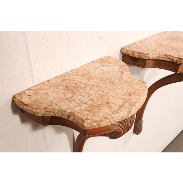 French 19th C. Elegant French Wall-Bracket Tables - A Pair For Sale - Image 3 of 10