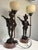 Mid 20th Century Mid-20th Century Venetian Style Figural Bronze Blackamoor Table Lamps on Red Marble Bases - A Pair For Sale - Image 5 of 9