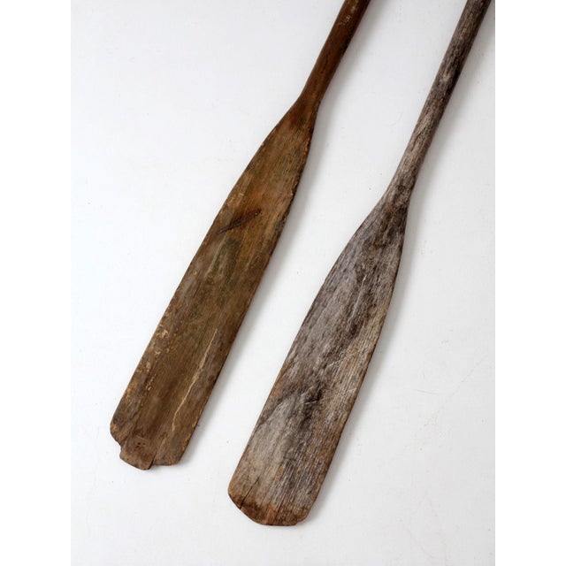 Vintage Wooden Boat Oars Pair For Sale - Image 10 of 15