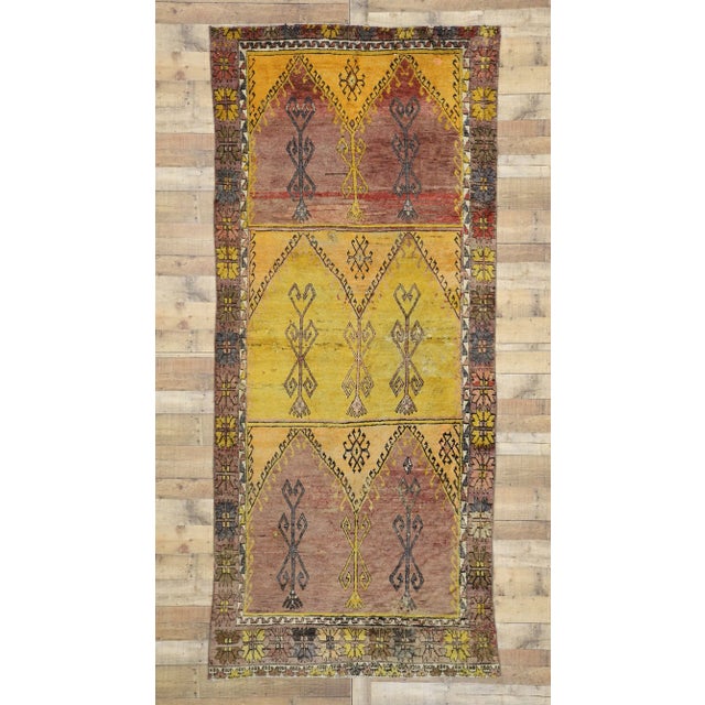 Mauve Vintage Turkish Oushak Gallery Rug, Wide Hallway Runner - 04'08 X 10'06 For Sale - Image 8 of 10