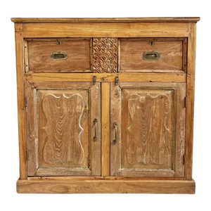 Mid 20th Century Vintage Colonial Teak Side Cabinet