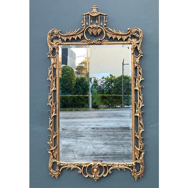 Vintage Gilt Tipped Pagoda Mirrors - A Pair For Sale - Image 9 of 12