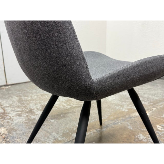 Gray Control Brand Modern Felt Dining Chairs, Set of Six For Sale - Image 8 of 12