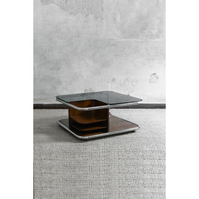 Living room bar cabinet, with side shelves and invisible wheels, 1970s product details a distinctive coffee table...