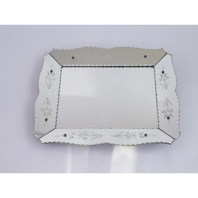Venetian Etched Rectangular Wall Mirror, 1960s For Sale - Image 10 of 12