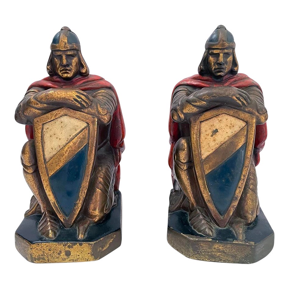 1960s Bronze Crusade Knight Bookends a Pair Chairish
