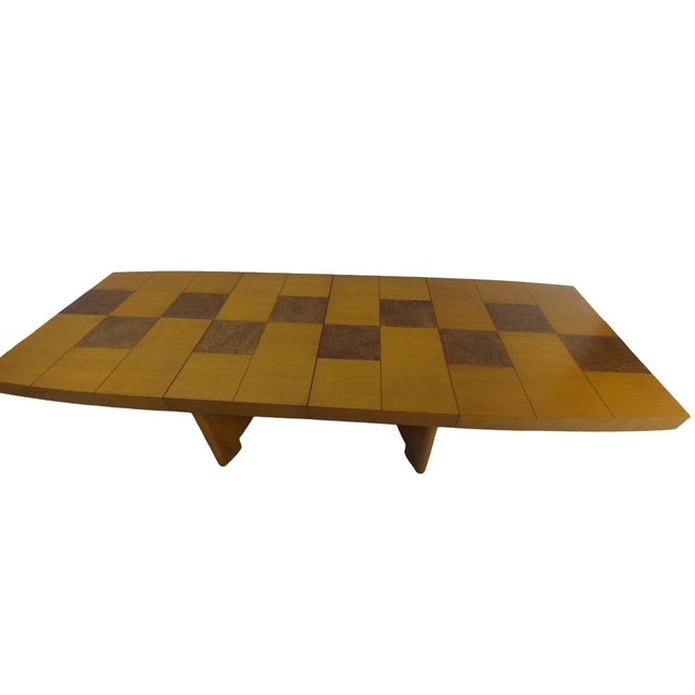 An authentic Gilbert Rohde for Herman Miller extending dining table, originally introduced in 1937 as part of the...
