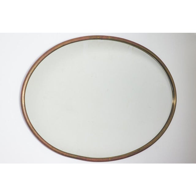 Oval Brass Mirror, 1950s For Sale - Image 5 of 11
