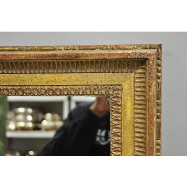 Late 20th Century Vintage Italian Hollywood Regency Gold Giltwood Large Rectangular Wall Mirror For Sale - Image 5 of 14