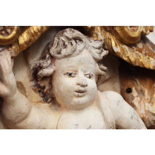 Cherub Angel Within a Baldachin, 18th Century, Portuguese Baroque For Sale - Image 14 of 15