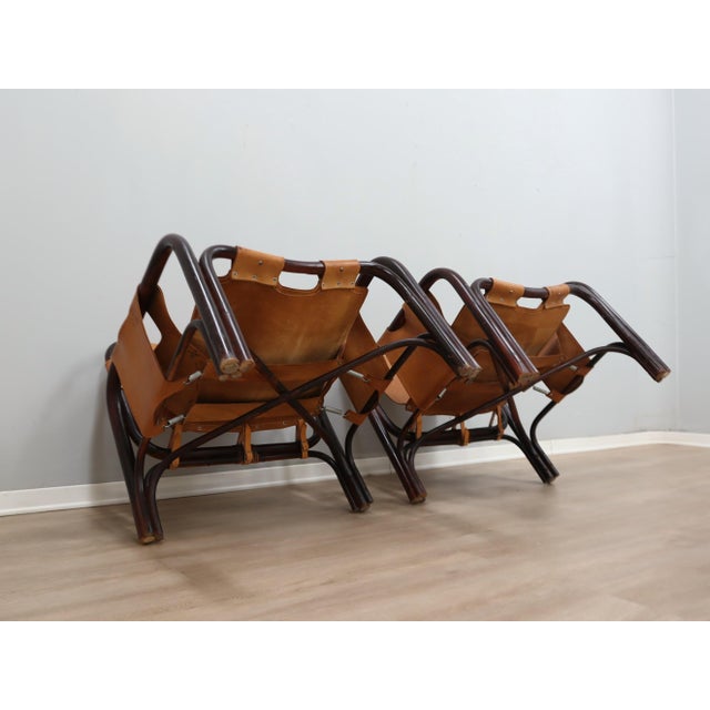 Mid-Century Armchair in Leather and Bamboo from Tito Agnoli, 1960s For Sale - Image 10 of 16