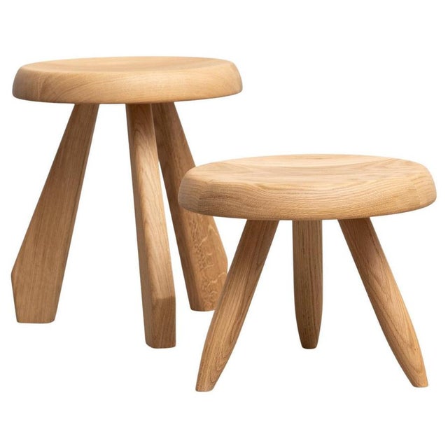 Wood Meribel Stool by Charlotte Perriand for Cassina, Set of 2 For Sale - Image 10 of 10