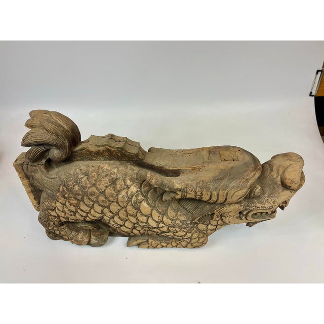 Chinese 18th Century Large Chinese Wood Carving of a Qilin Mythical Creature For Sale - Image 3 of 10