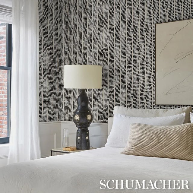 Schumacher Noland Wallpaper In Carbon For Sale In New York - Image 6 of 6