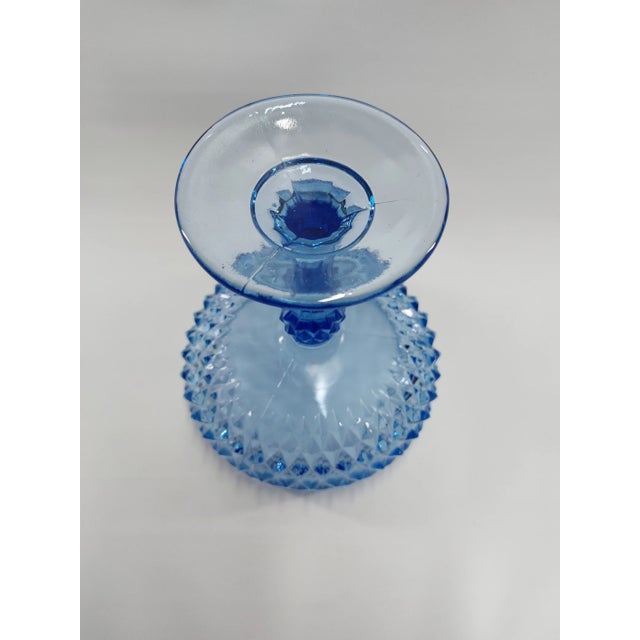 Indiana Glass Diamond Point Tall Compote Vintage For Sale In Philadelphia - Image 6 of 8