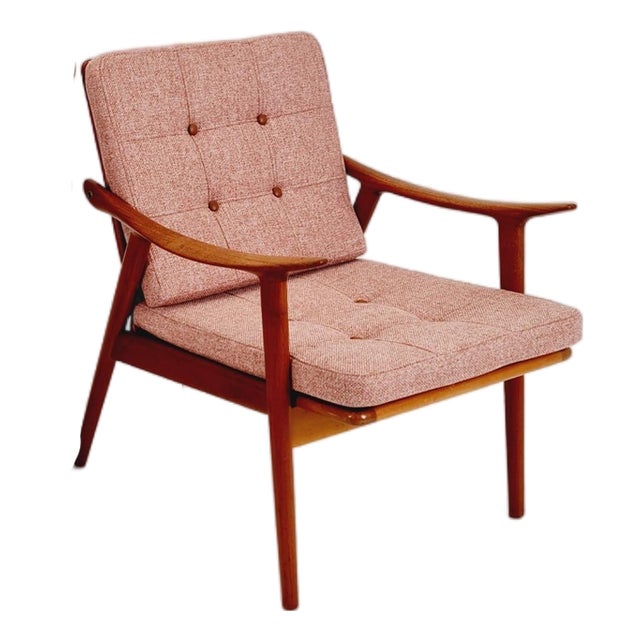 Mid-Century Scandinavian Teak Lounge Chair by Fredrik Kayser for Vante, 1950s For Sale