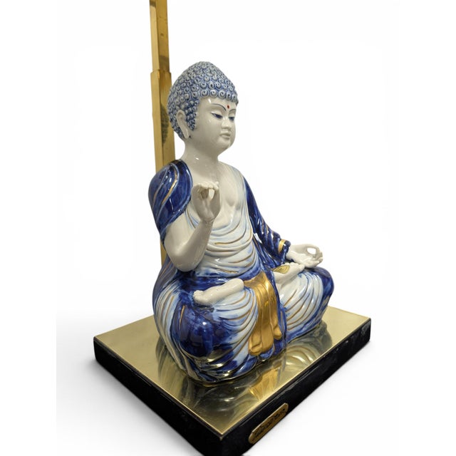 White Vintage Scultura Viva Porcelain Buddha Lamps by Edoardo Tasca, 1970s, Set of 2 For Sale - Image 8 of 18