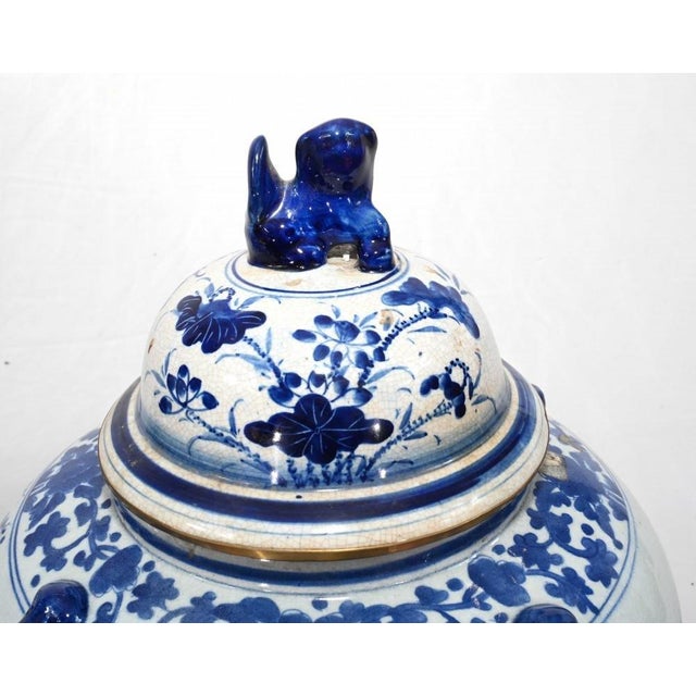 Nanking Porcelain Temple Jars in Blue and White For Sale - Image 5 of 10