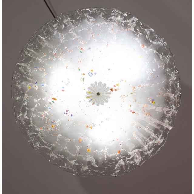 Extraordinary Rainbow Multicolor Murano glass ceiling lamp, pink green yellow and turquoise highlights of murrine Period:...
